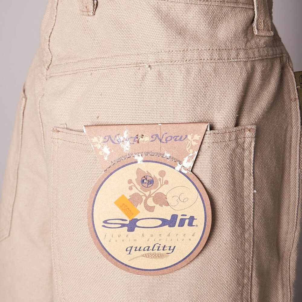 1990s Deadstock Tan Wide Split Skateboarding Cargo Pants
